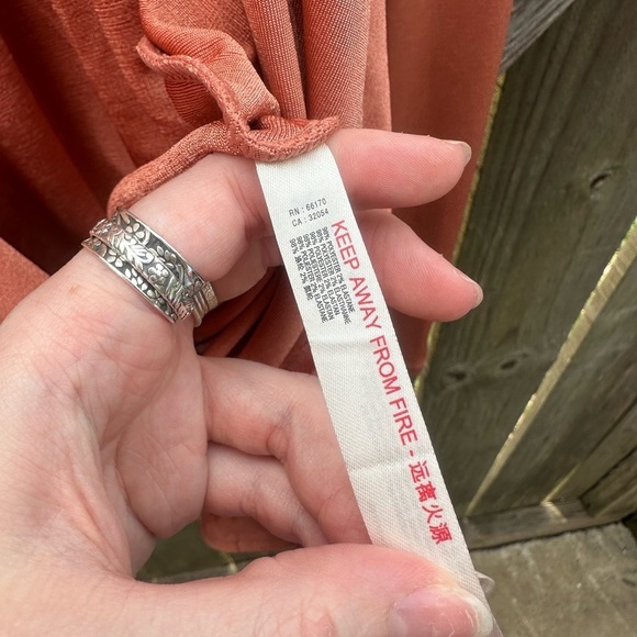 Free People Turnt Metallic Shiny Peach Orange V Neck Drapey Long Sleeve Bodysuit - Picture 11 of 13